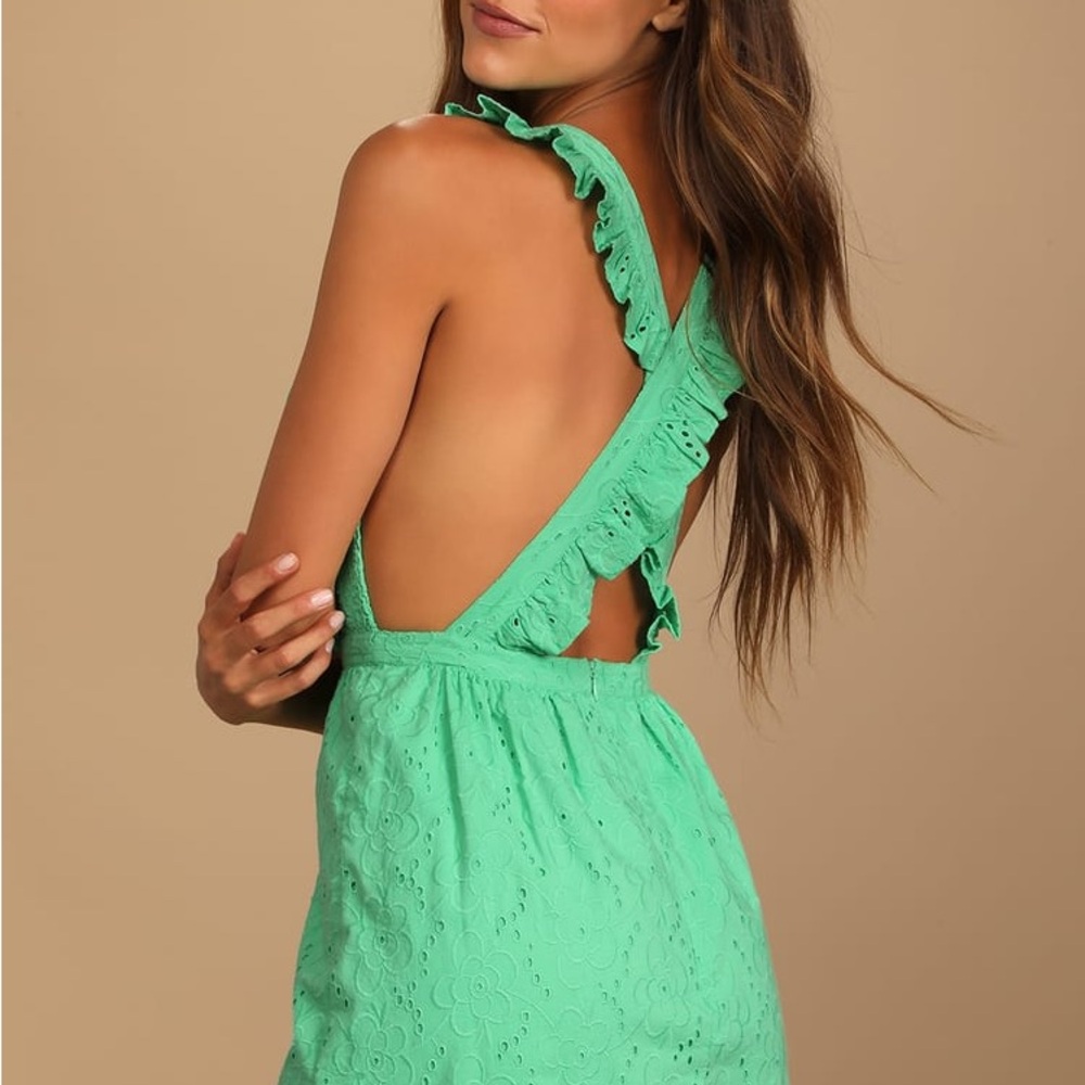 Lulu's Green Ruffled Tiered Sundress - Picture 2 of 8